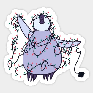 Penguin With Lights Sticker